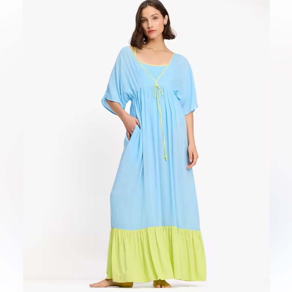 Kate Spade Colorblock Midi Cover Up Dress NWT Size M Color Spring Water